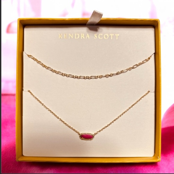 Kendra Scott Gold Necklace with Pink Accent - Picture 1 of 6